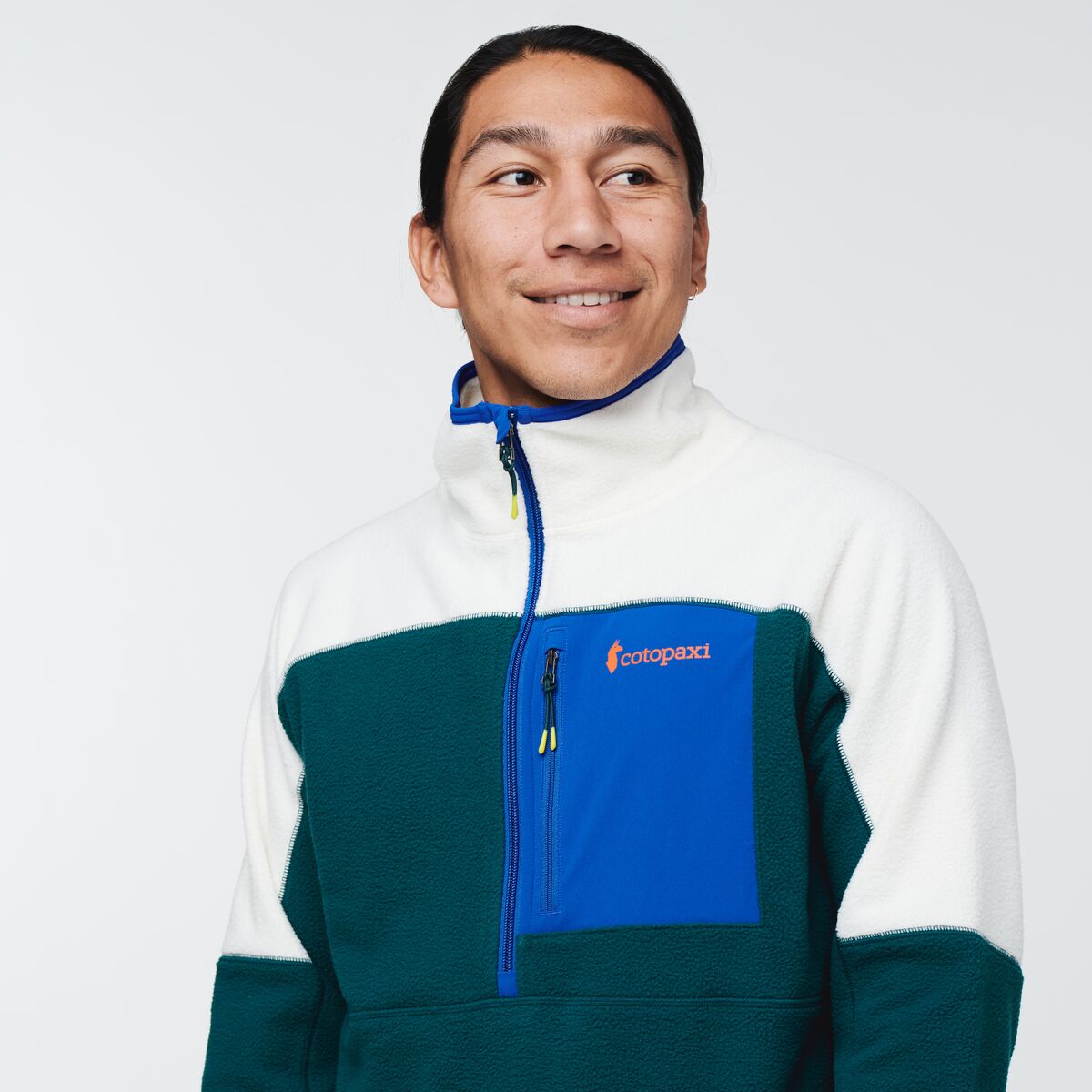 Abrazo Half-Zip Fleece Jacket - Men's, Bone/Deep Ocean