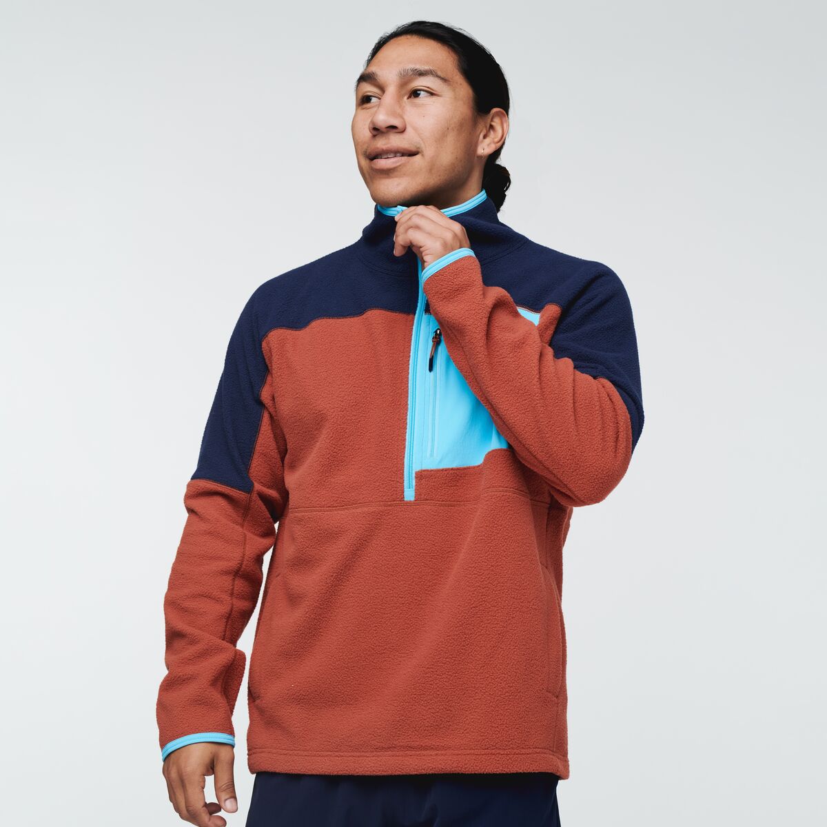 Abrazo Half-Zip Fleece Jacket - Men's, Maritime/Spice