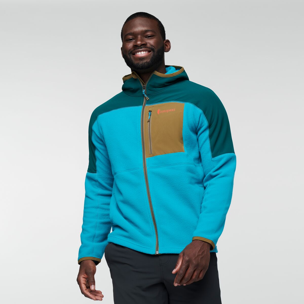 Abrazo Hooded Full-Zip Fleece Jacket - Men's, Deep Ocean/Mineral Blue