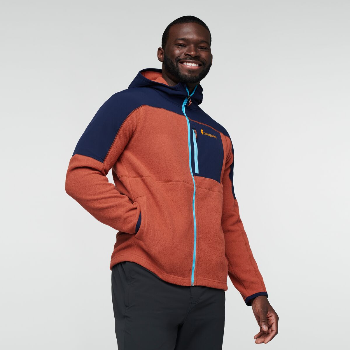 Abrazo Hooded Full-Zip Fleece Jacket - Men's, Maritime/Spice