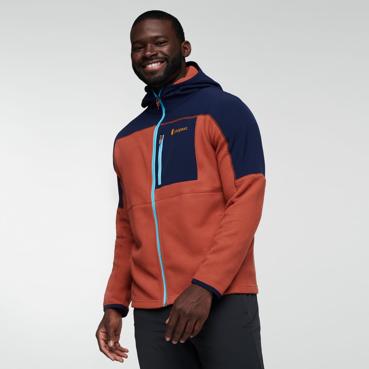 Abrazo Hooded Full-Zip Fleece Jacket - Men's, Maritime/Spice