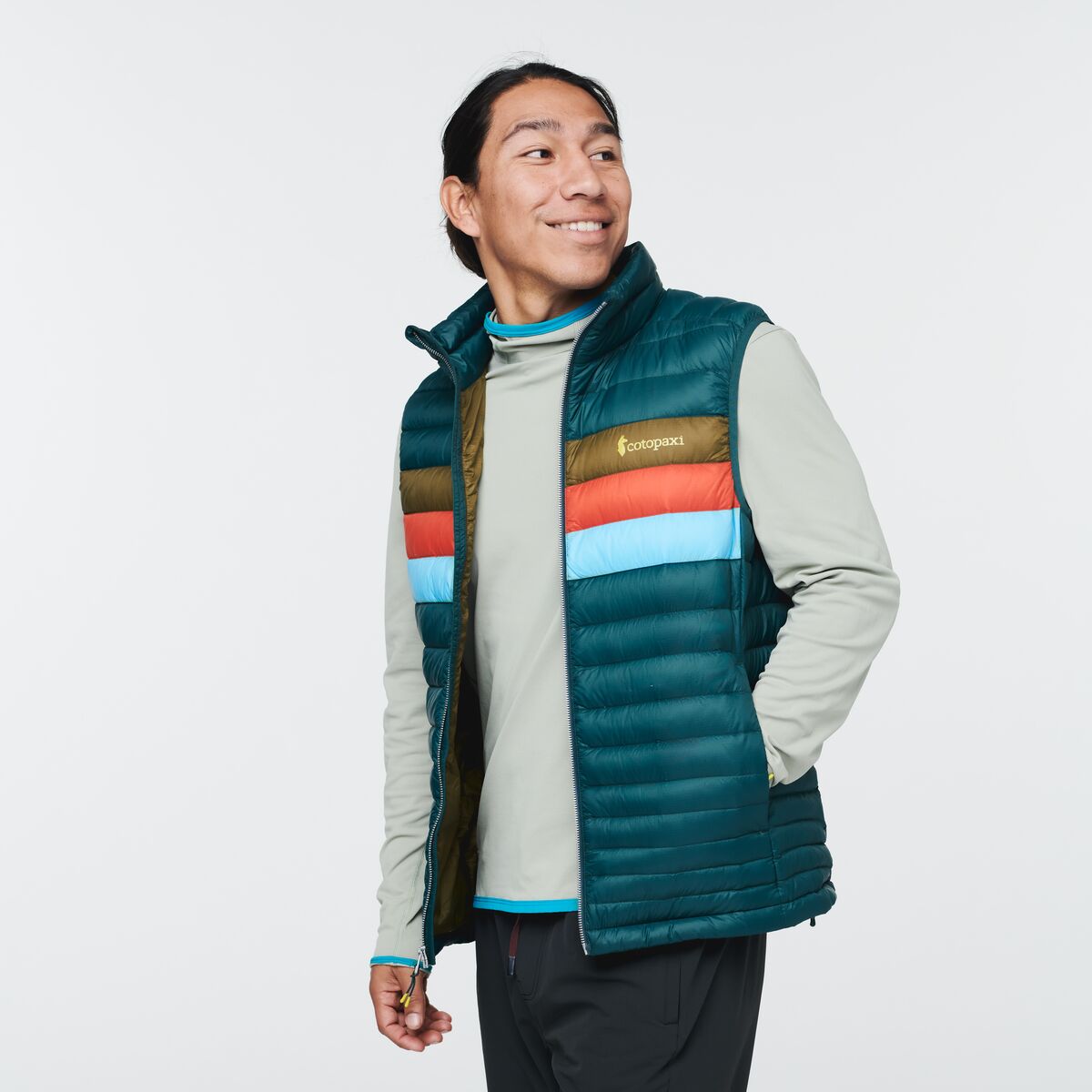 Fuego Down Vest - Men's, Deep Ocean Stripes