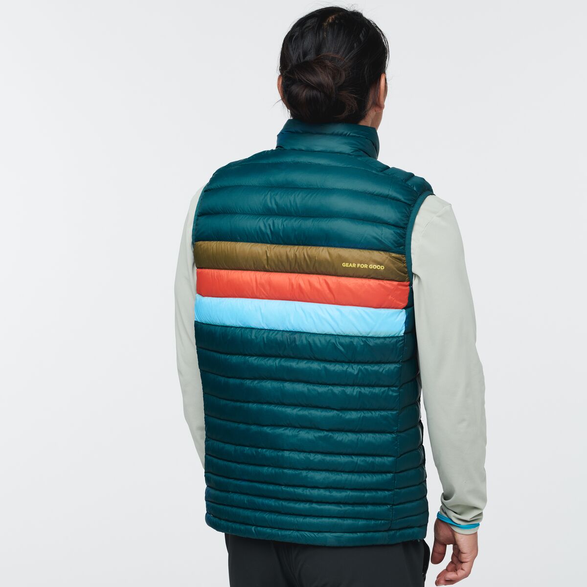 Fuego Down Vest - Men's, Deep Ocean Stripes
