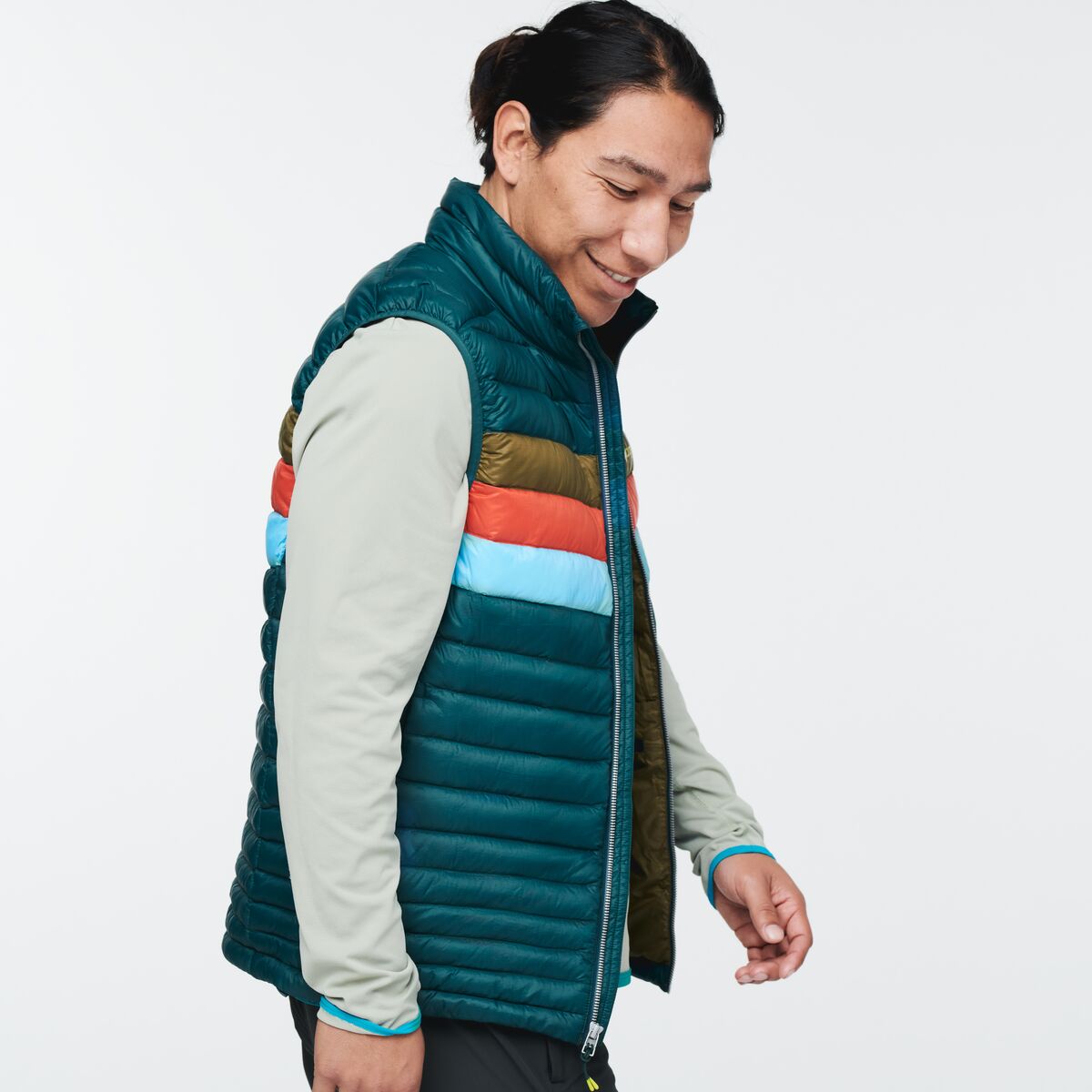 Fuego Down Vest - Men's, Deep Ocean Stripes