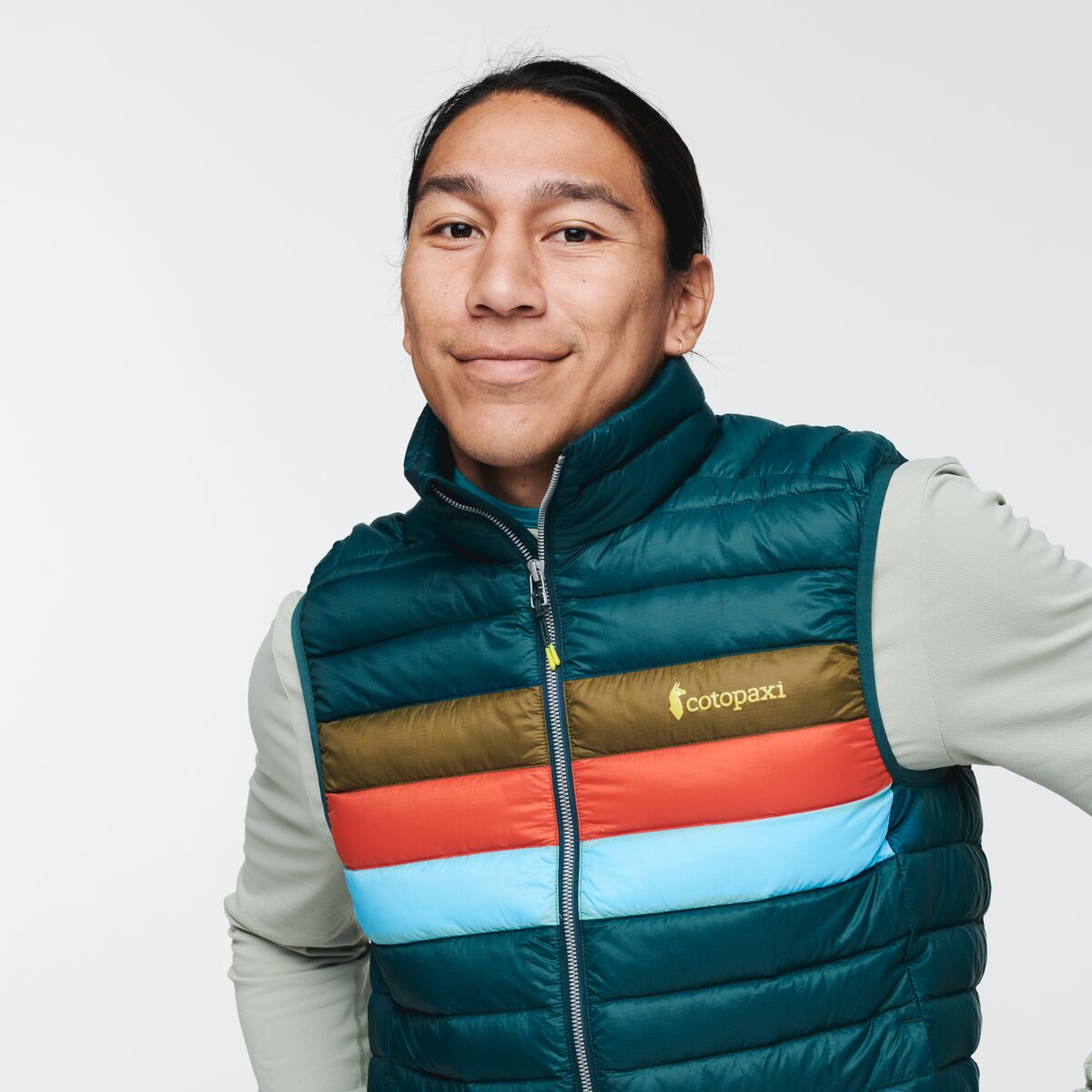 Fuego Down Vest - Men's, Deep Ocean Stripes