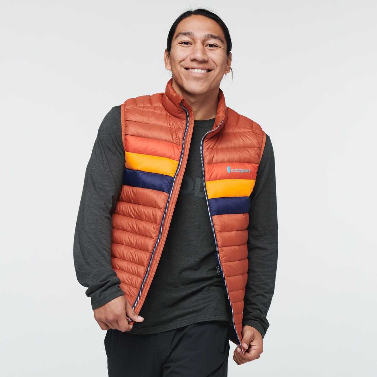 Fuego Down Vest - Men's, Spice Stripes