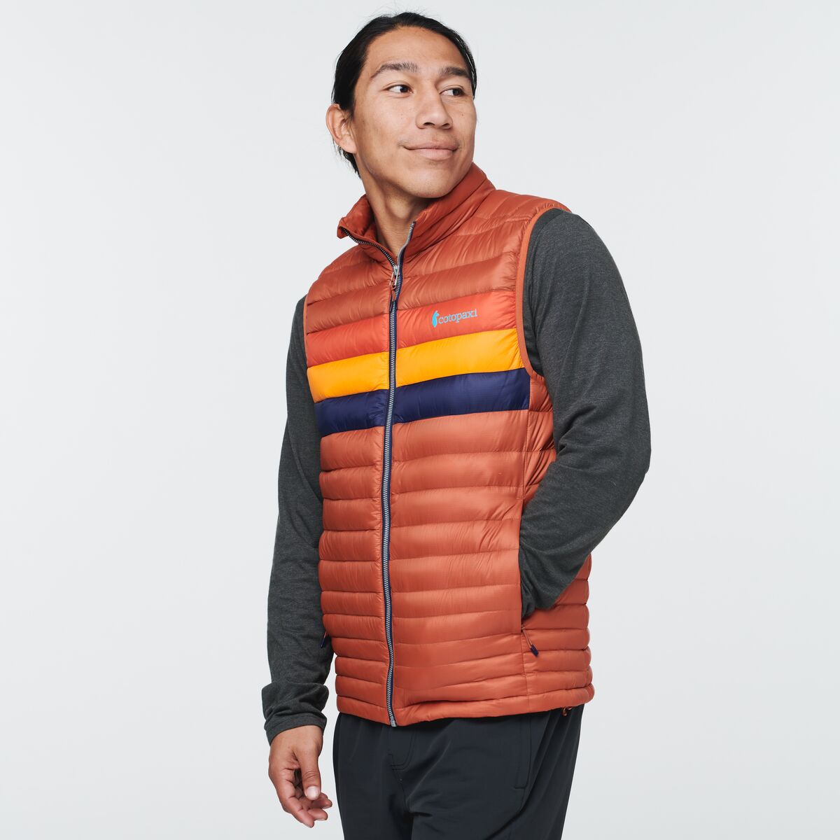 Fuego Down Vest - Men's, Spice Stripes