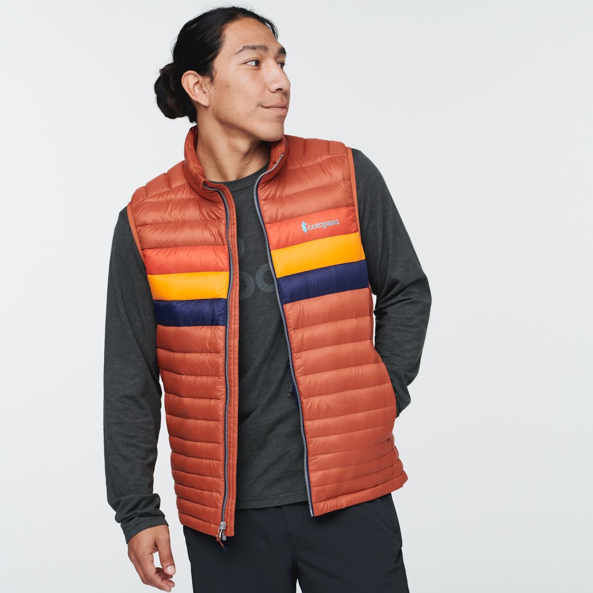 Fuego Down Vest - Men's, Spice Stripes