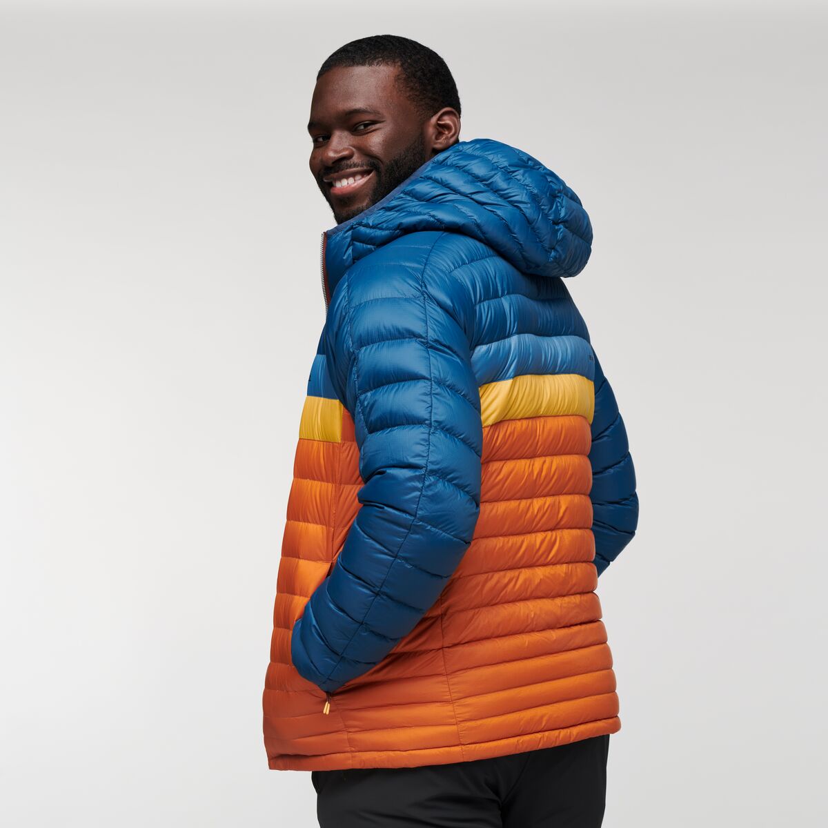 Fuego Hooded Down Jacket - Men's, Indigo/Mezcal