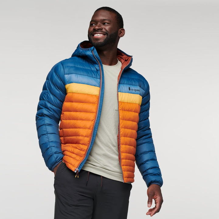 Fuego Hooded Down Jacket - Men's, Indigo/Mezcal