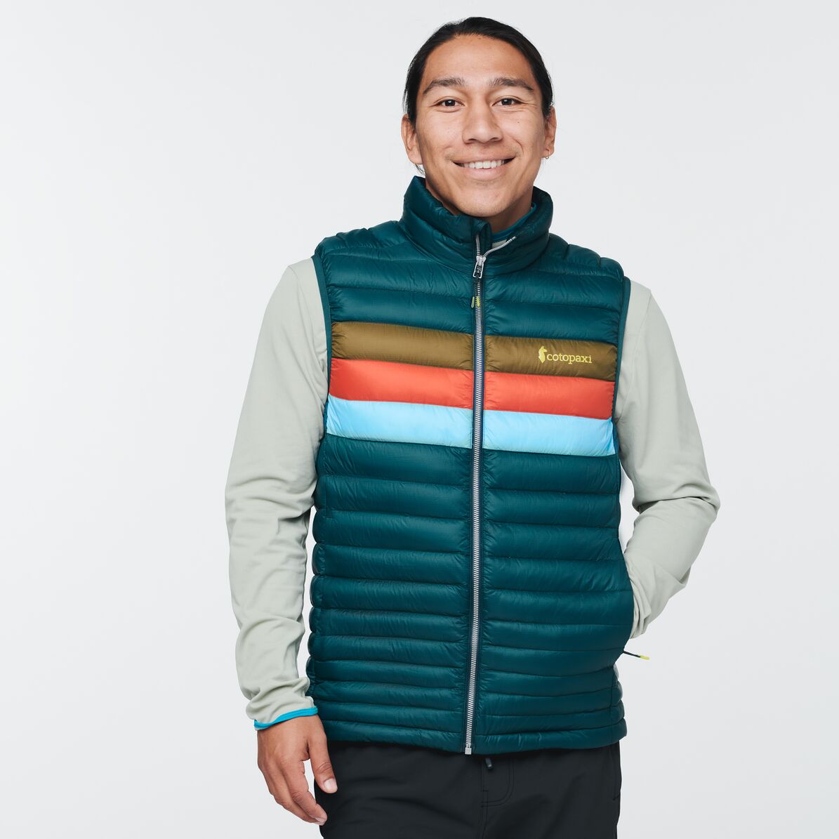 Fuego Down Vest - Men's, Deep Ocean Stripes