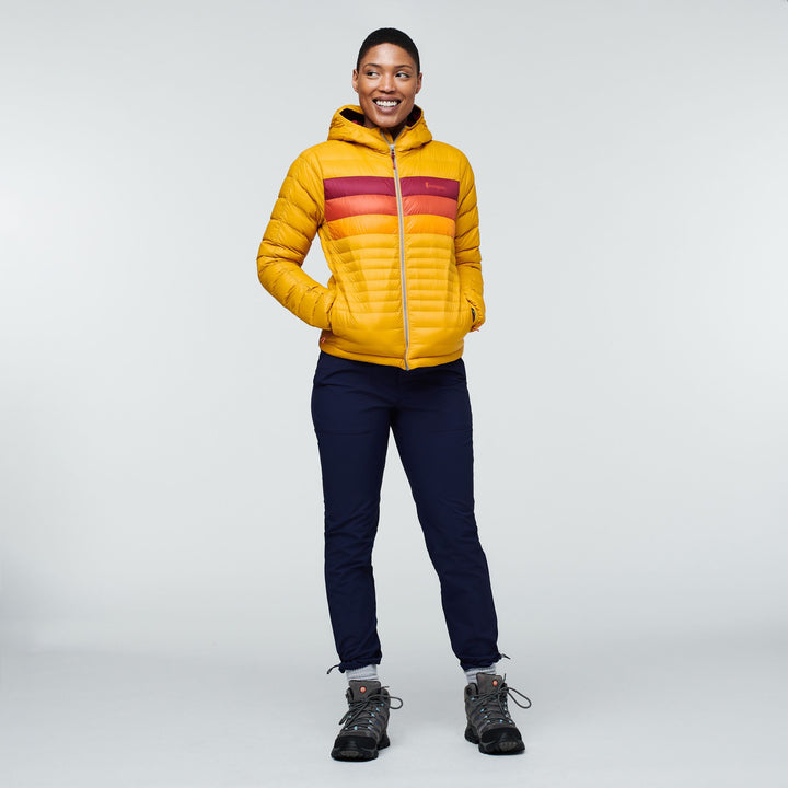 Fuego Hooded Down Jacket - Women's, Amber Stripes