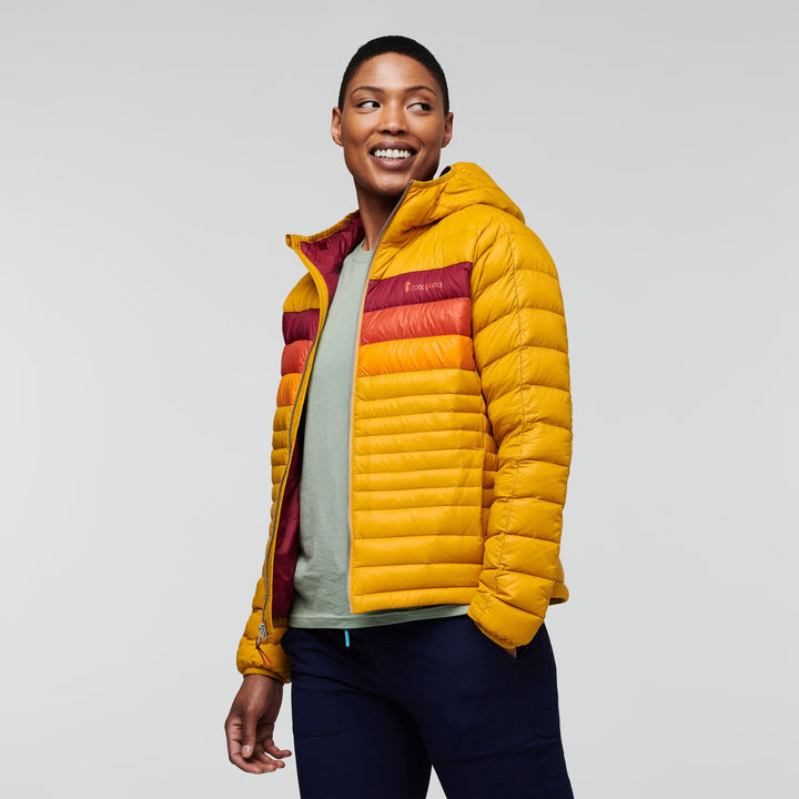 Fuego Hooded Down Jacket - Women's, Amber Stripes