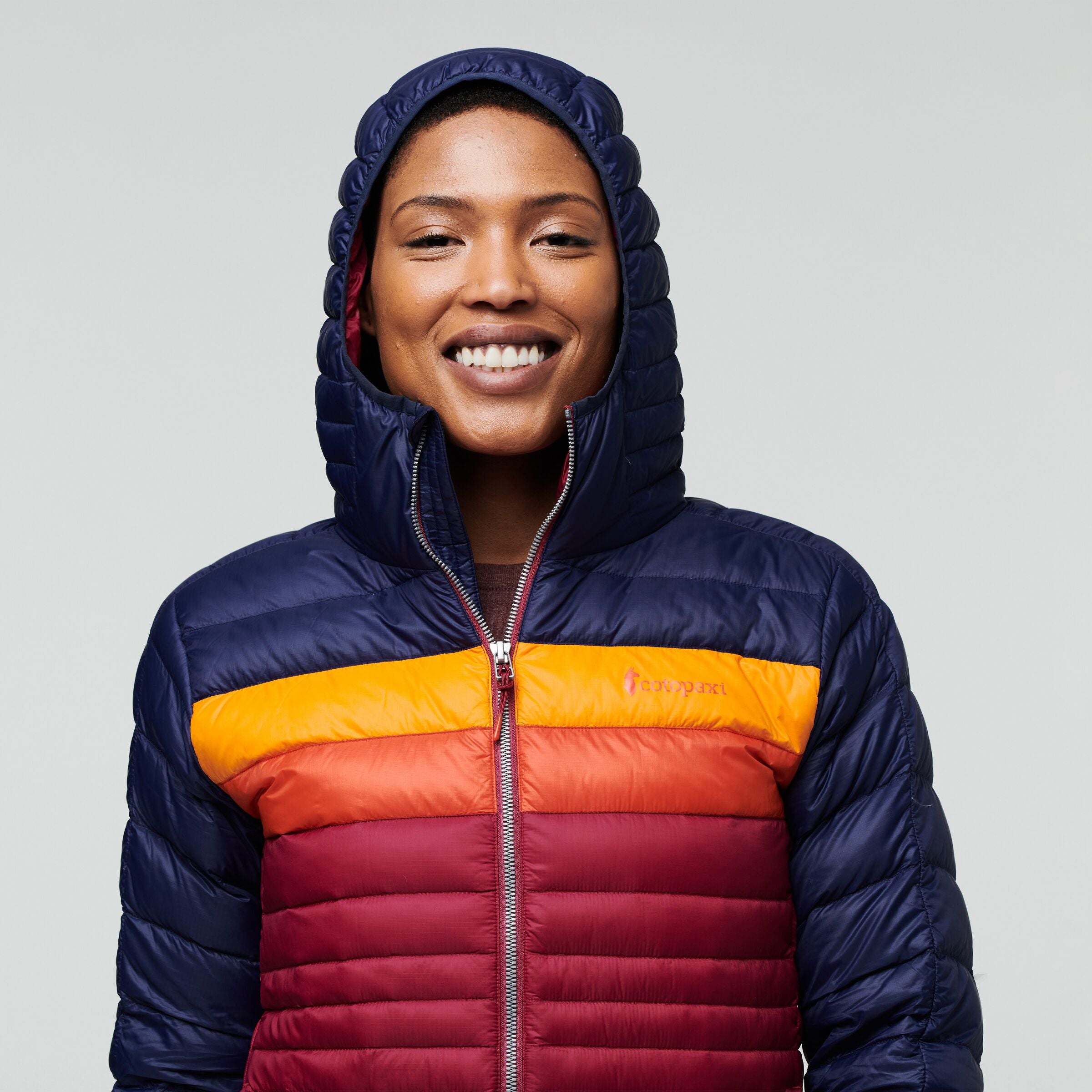 Fuego Hooded Down Jacket - Women's, Maritime/Raspberry