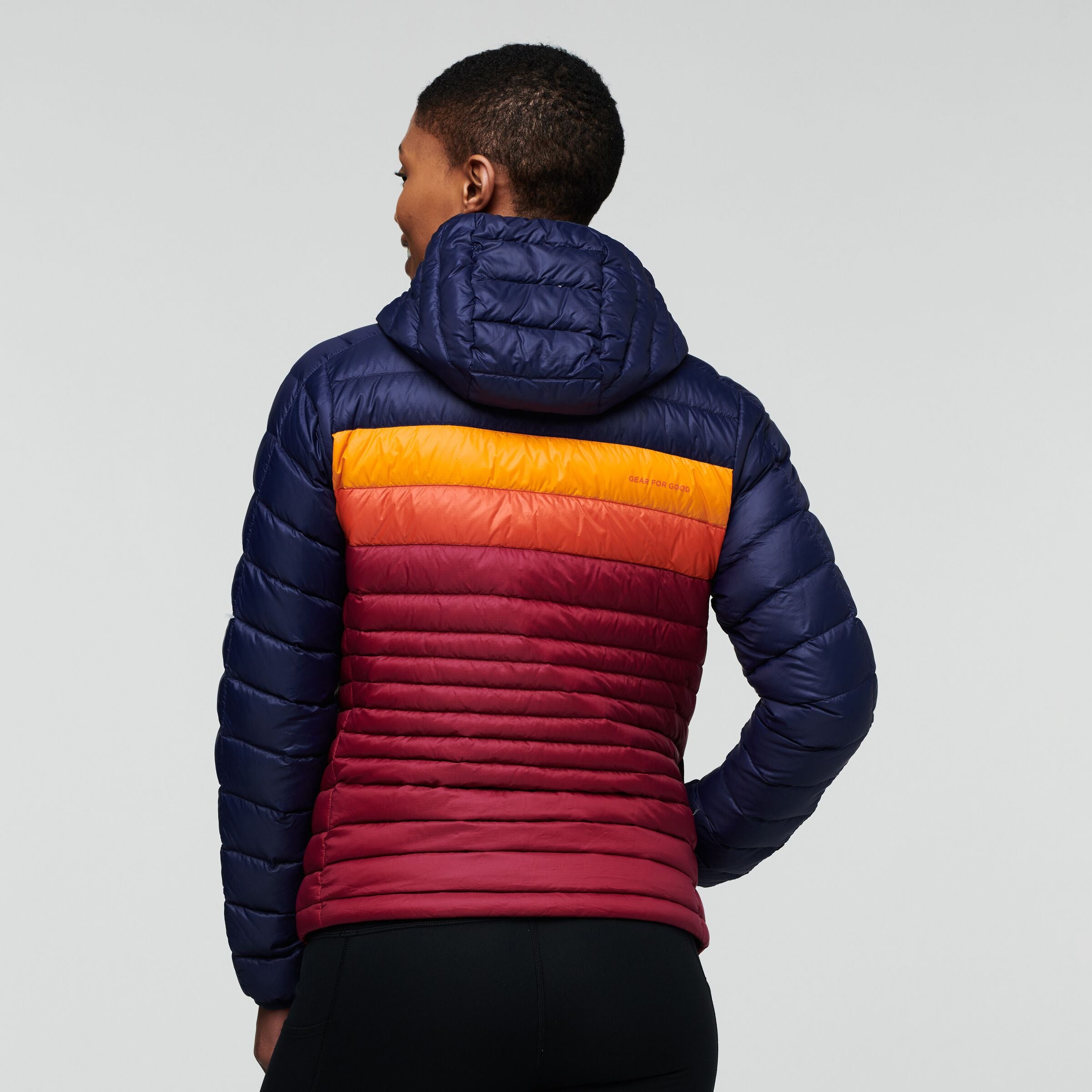 Fuego Hooded Down Jacket - Women's, Maritime/Raspberry