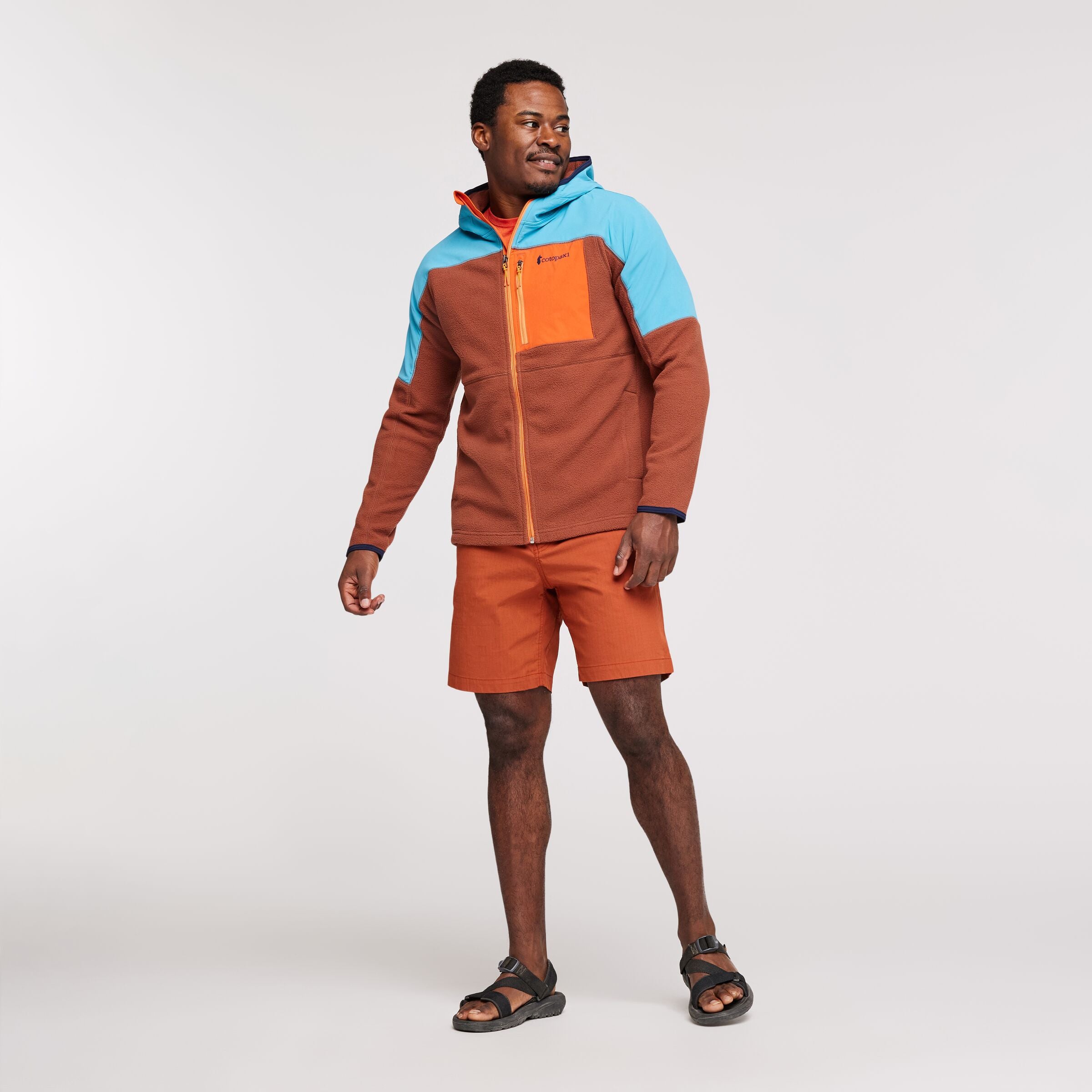 Abrazo Hooded Full-Zip Fleece Jacket - Men's, Poolside/Acorn