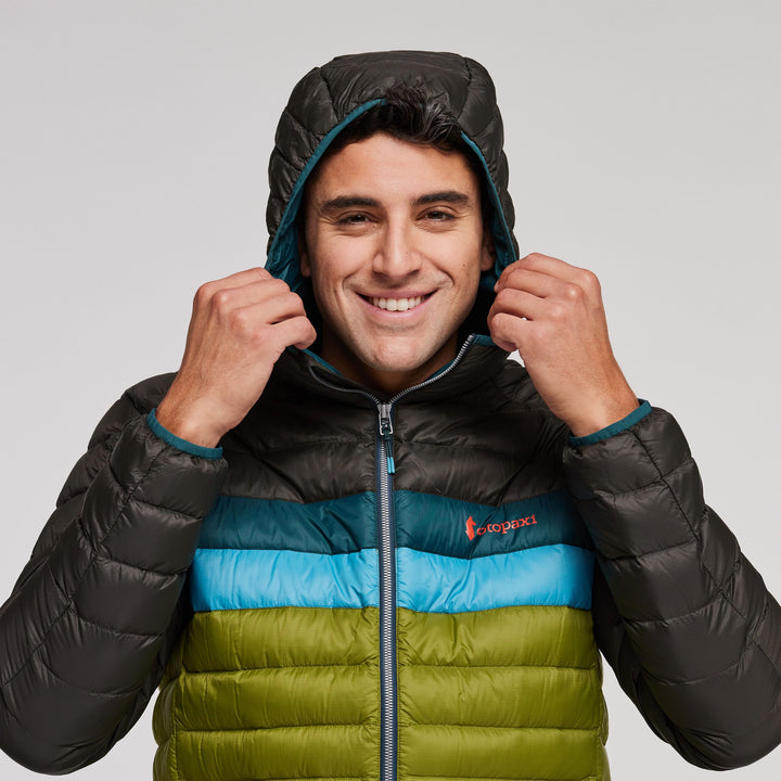 Fuego Hooded Down Jacket - Men's, Iron/Cedar