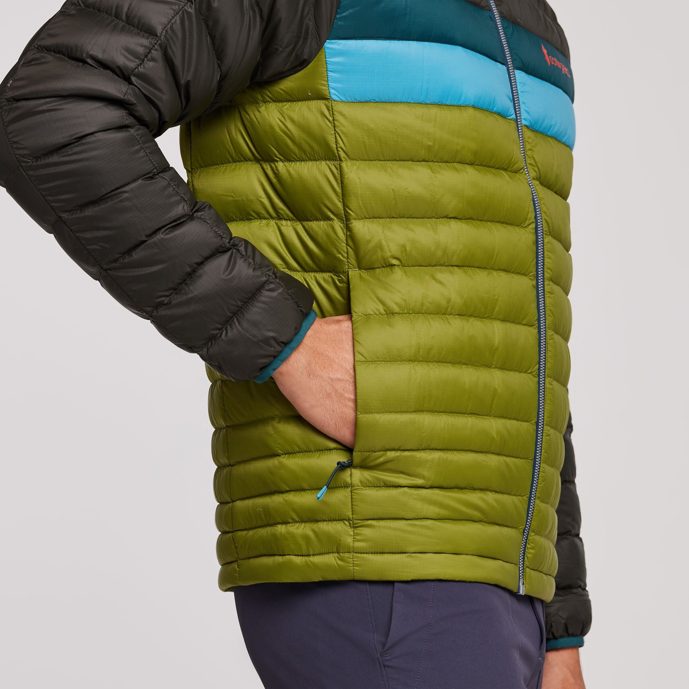 Fuego Hooded Down Jacket - Men's, Iron/Cedar