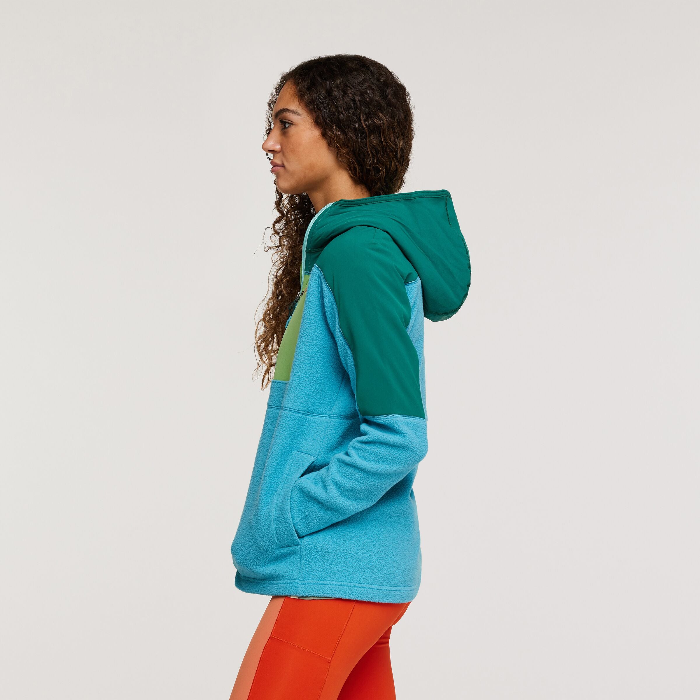 Abrazo Hooded Full-Zip Fleece Jacket - Women's, Greenery/Poolside