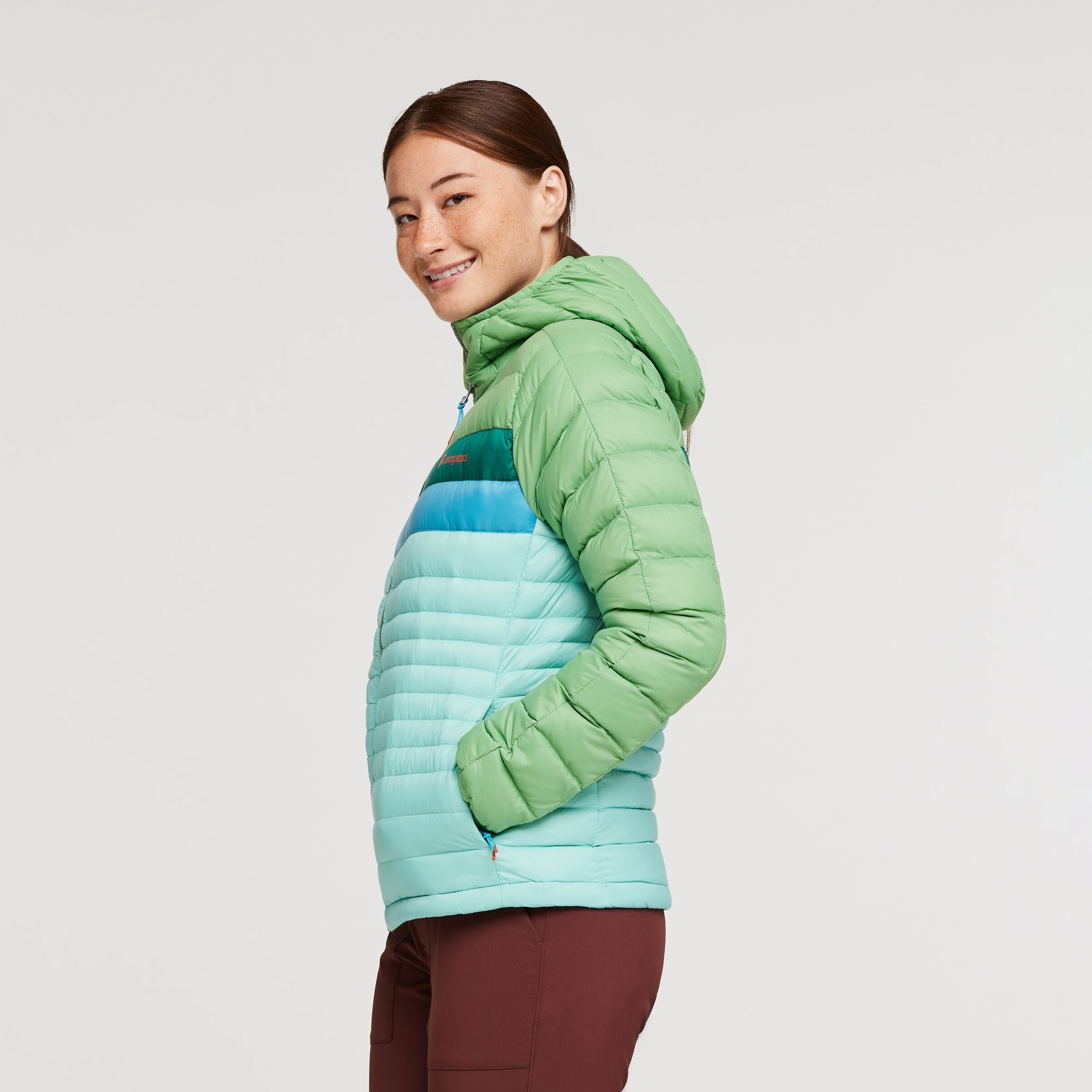Fuego Hooded Down Jacket - Women's, Kelp/Sea Grass