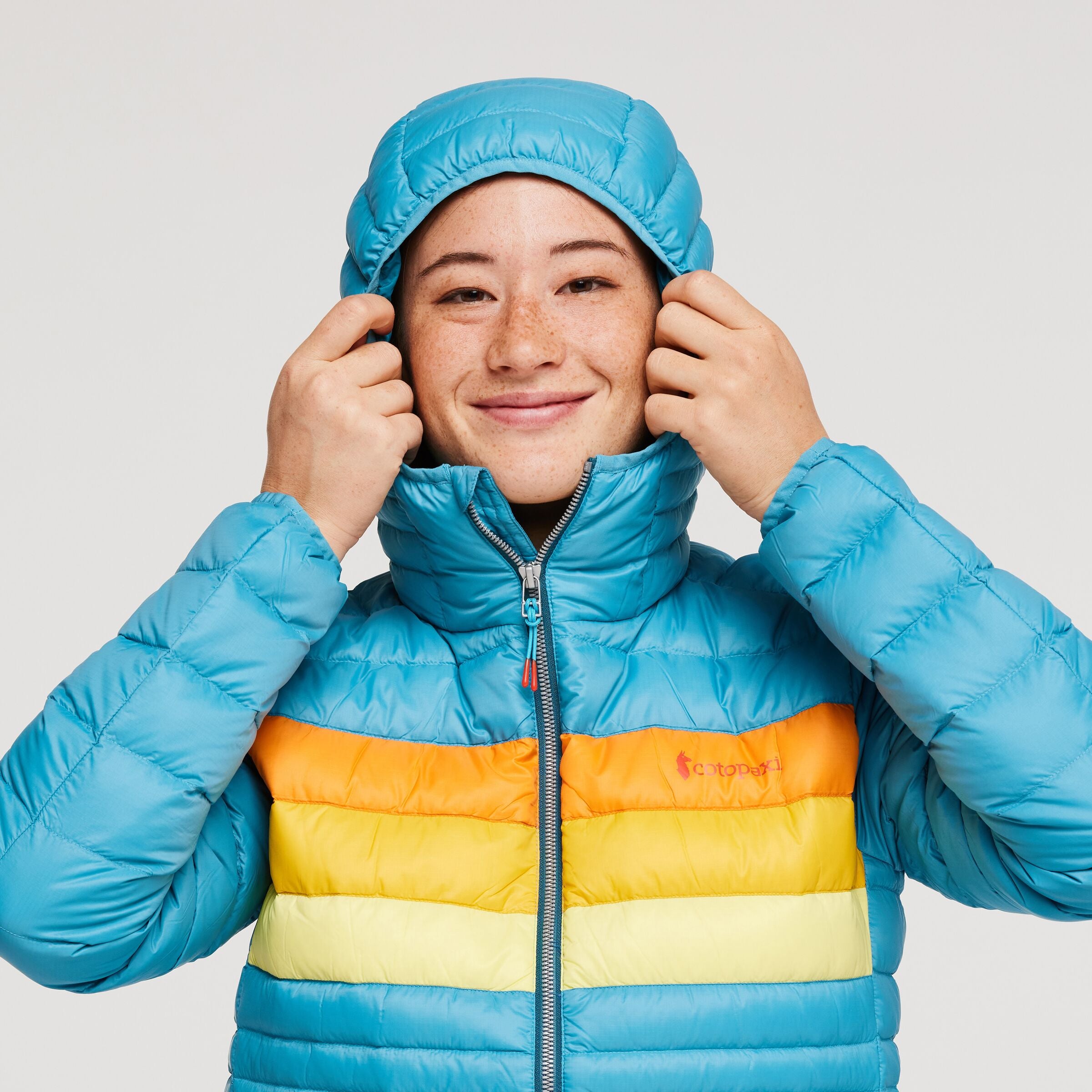 Fuego Hooded Down Jacket - Women's, Poolside Stripes