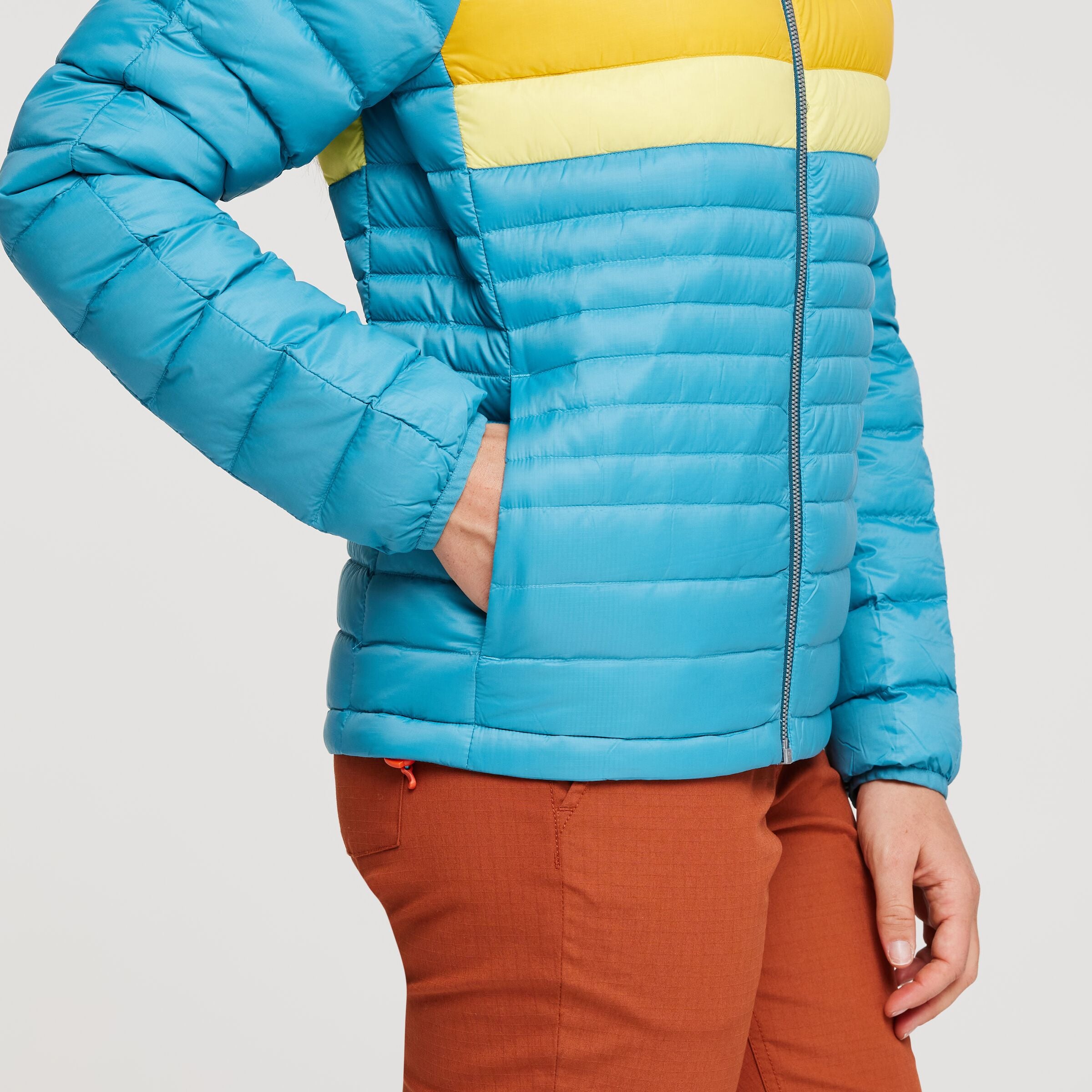Fuego Hooded Down Jacket - Women's, Poolside Stripes