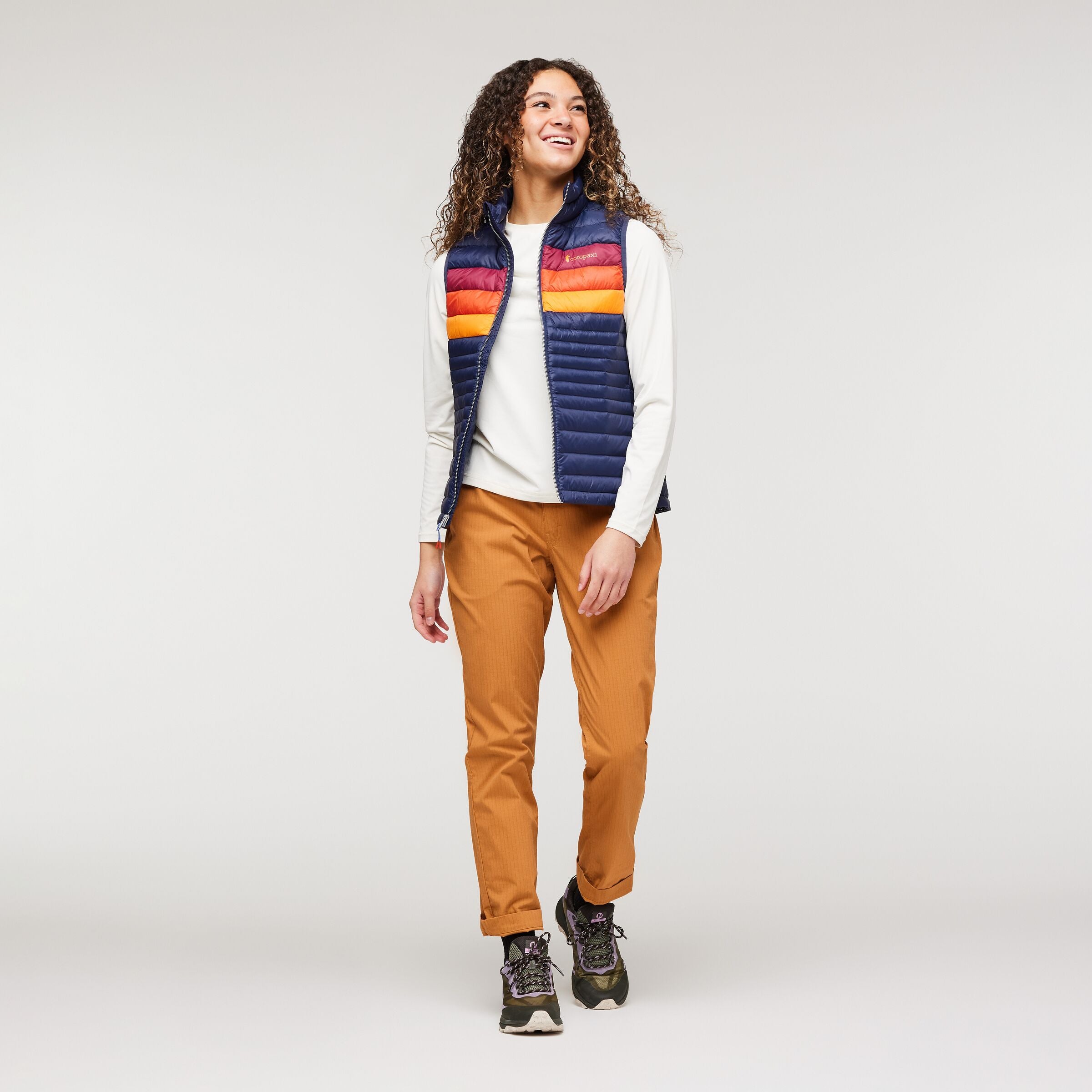 Fuego Down Vest - Women's, Maritime/Raspberry Stripes